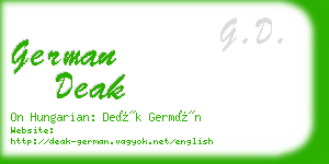 german deak business card
